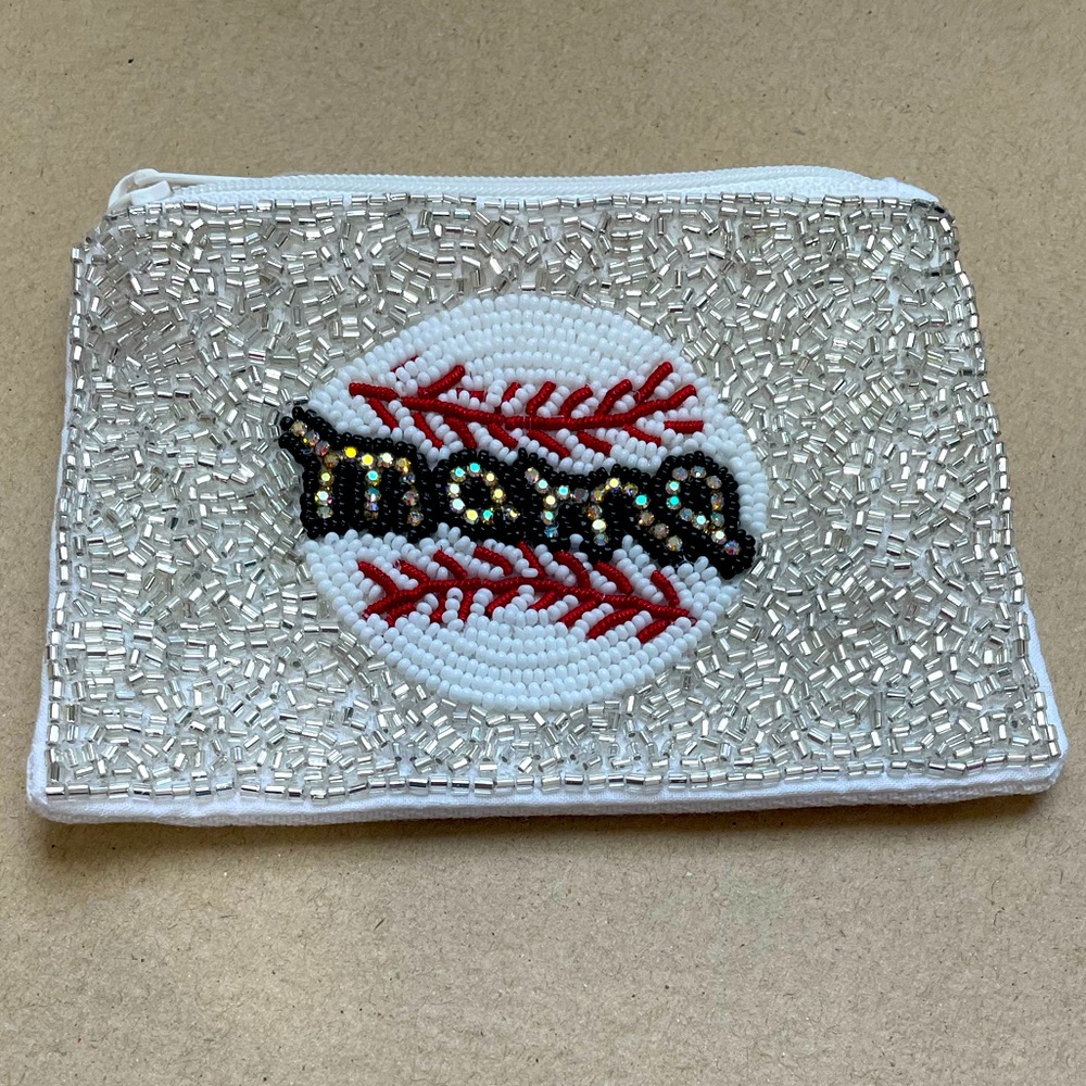 🎉⚾️ JUST IN! Baseball MAMA Beaded Coin Purse